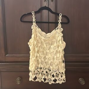 Lined crocheted top purchased in Italy. I have never worn this shirt.